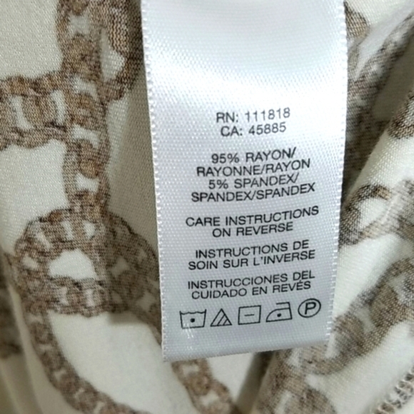 Michael Kors Top Tank halter grecian chain Backless ivory yellow Black Stretchy - Picture 9 of 9